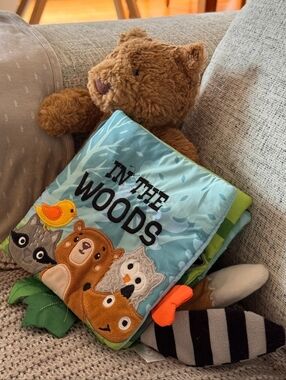 Spark Create Imagine In The Woods Soft Cloth Baby Book Crinkle Sensory Toy OM+